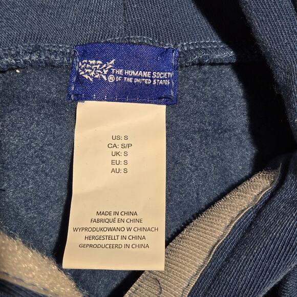 DOG Hoodie Sweatshirt I LOVE MY MOMMA & MY BED Blue White Humane Society - Picture 8 of 8